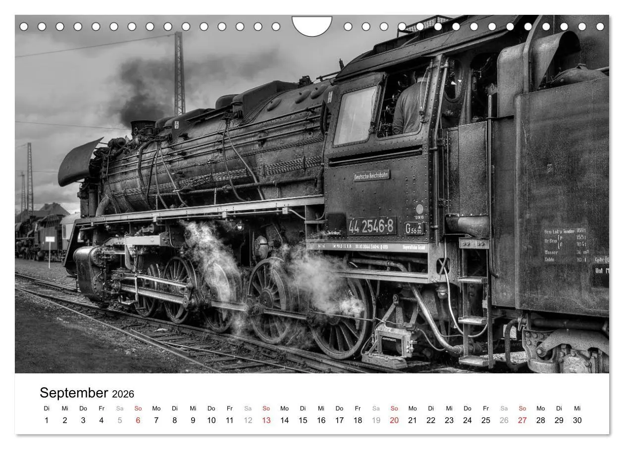 Bild: 9783457861486 | Unter Dampf - Eisenbahnromantik in schwarz-weiß (Wandkalender 2026...