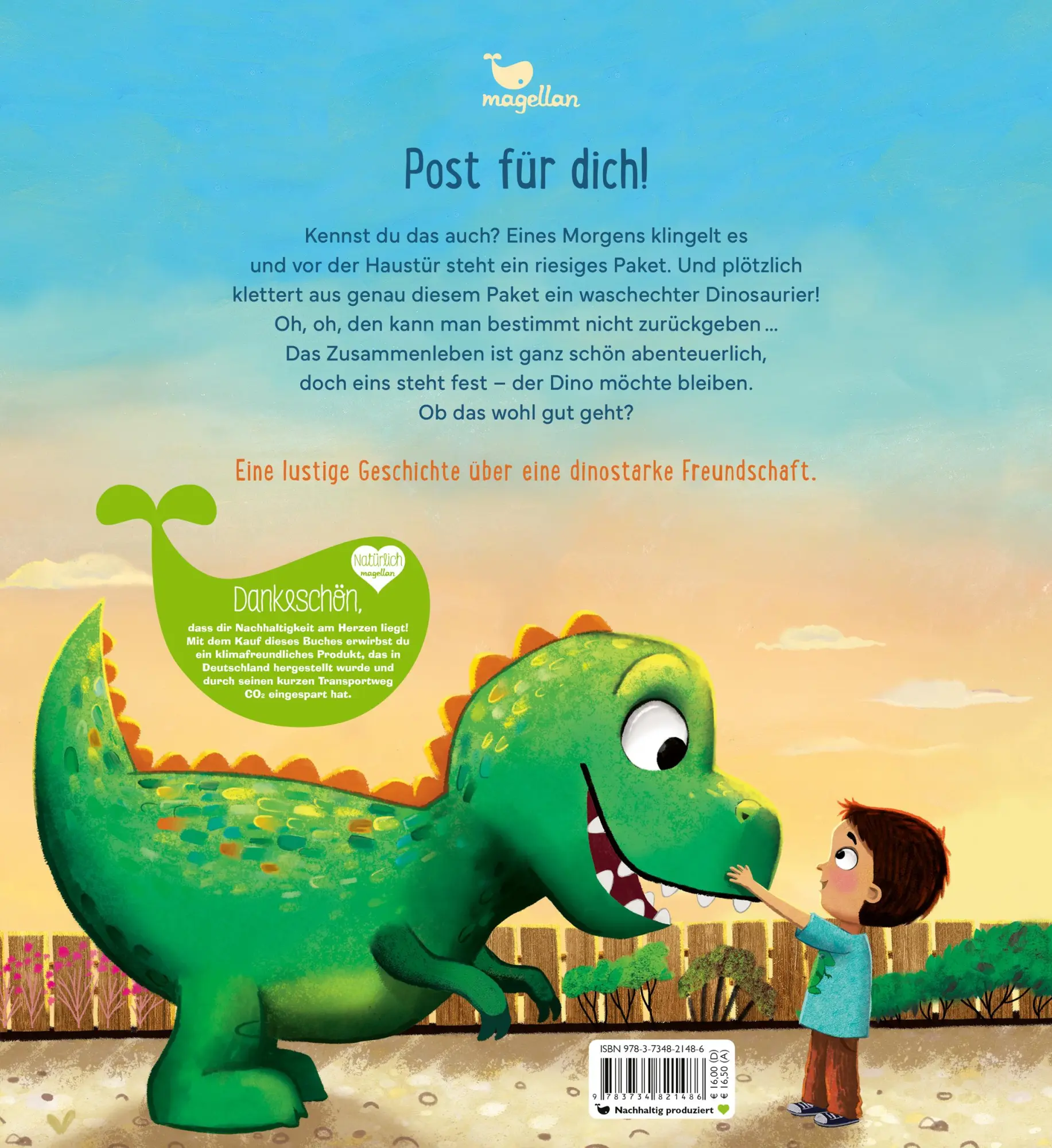 Rückseite: 9783734821486 | Dino-Post ist da! | Ein Dino-Bilderbuch ab 3 Jahren über Freundschaft