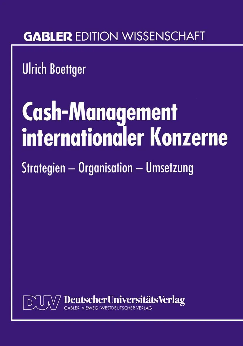 Cover: 9783824461486 | Cash-Management internationaler Konzerne | Ulrich Boettger | Buch