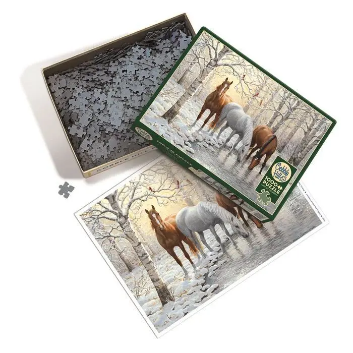 Bild: 625012401586 | COBBLE HILL PUZZLES - Pferde im Winterwald 1000 Teile | Spiel | 2025