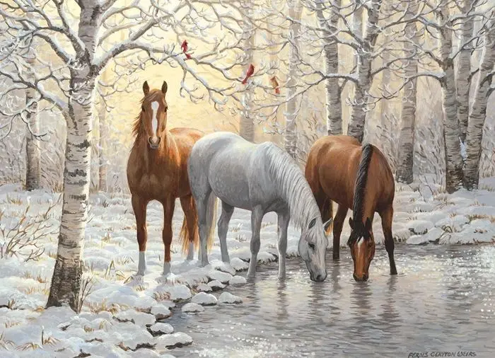 Bild: 625012401586 | COBBLE HILL PUZZLES - Pferde im Winterwald 1000 Teile | Spiel | 2025