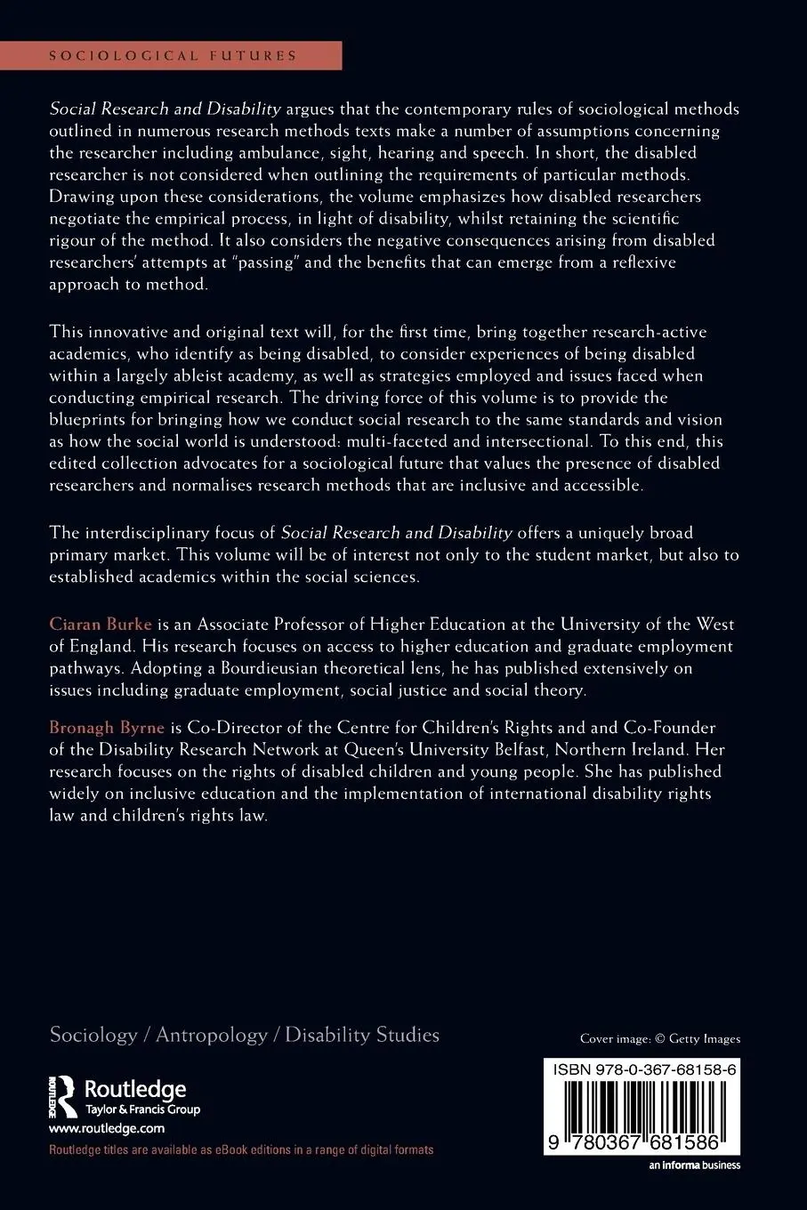 Rückseite: 9780367681586 | Social Research and Disability | Ciaran Burke (u. a.) | Taschenbuch