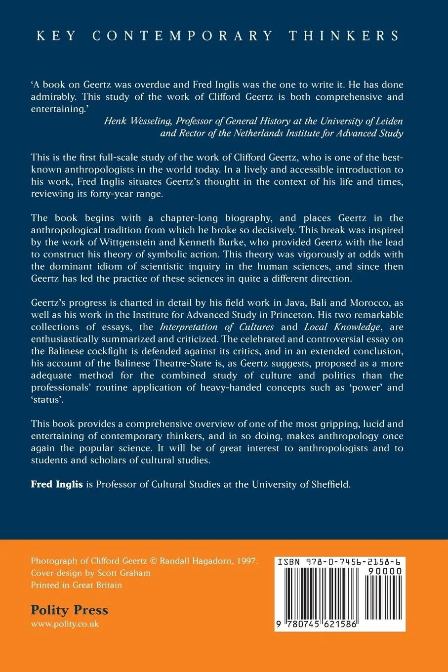 Rückseite: 9780745621586 | Clifford Geertz | Culture Custom and Ethics | Fred Inglis | Buch