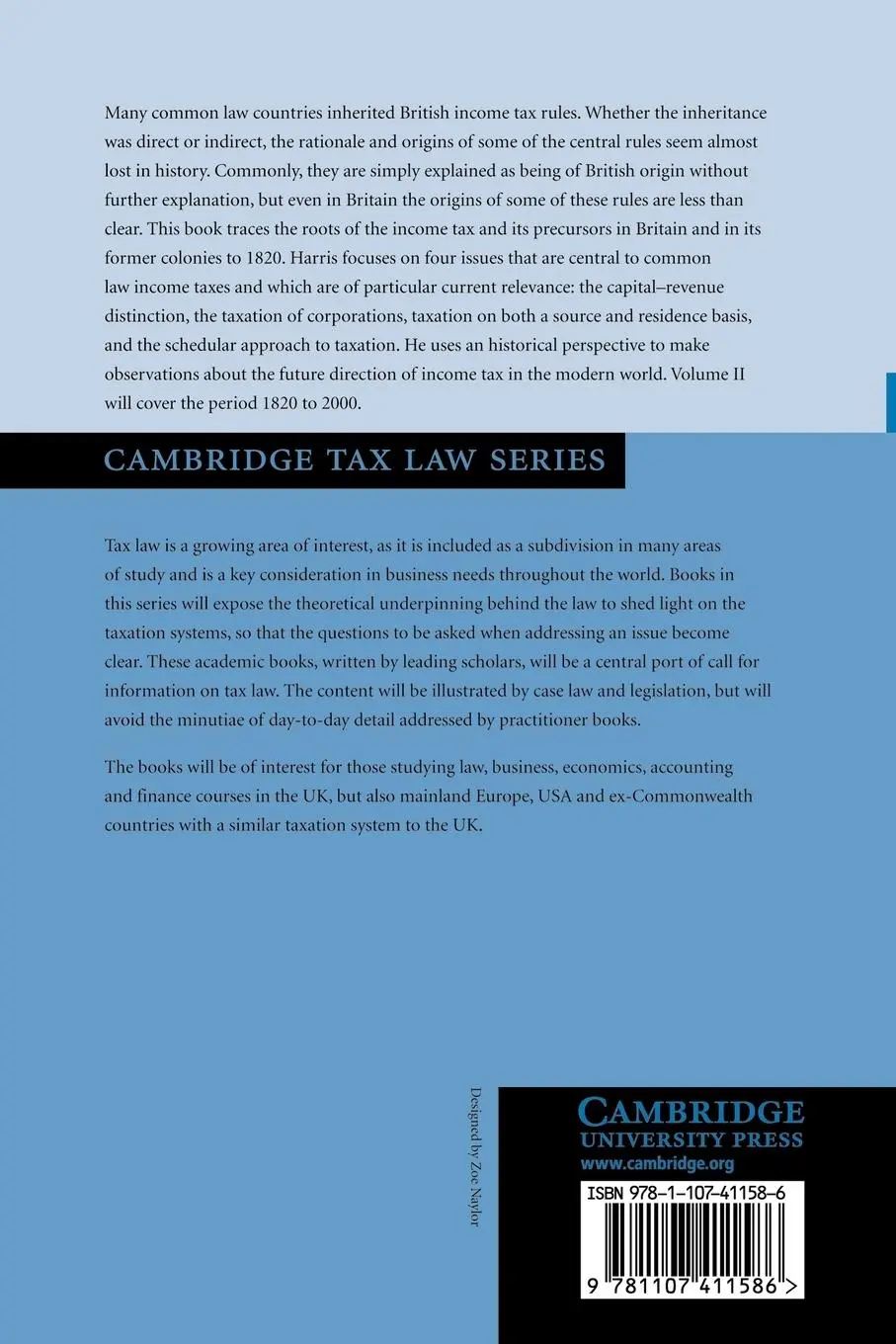 Rückseite: 9781107411586 | Income Tax in Common Law Jurisdictions | Peter Harris | Taschenbuch
