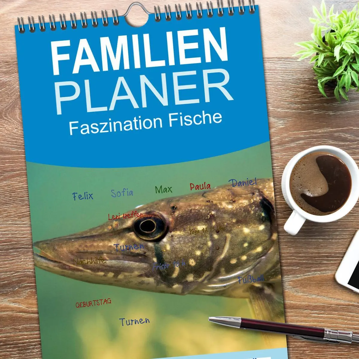 Bild: 9783516491586 | Familienplaner 2026 - Faszination Fische mit 5 Spalten...