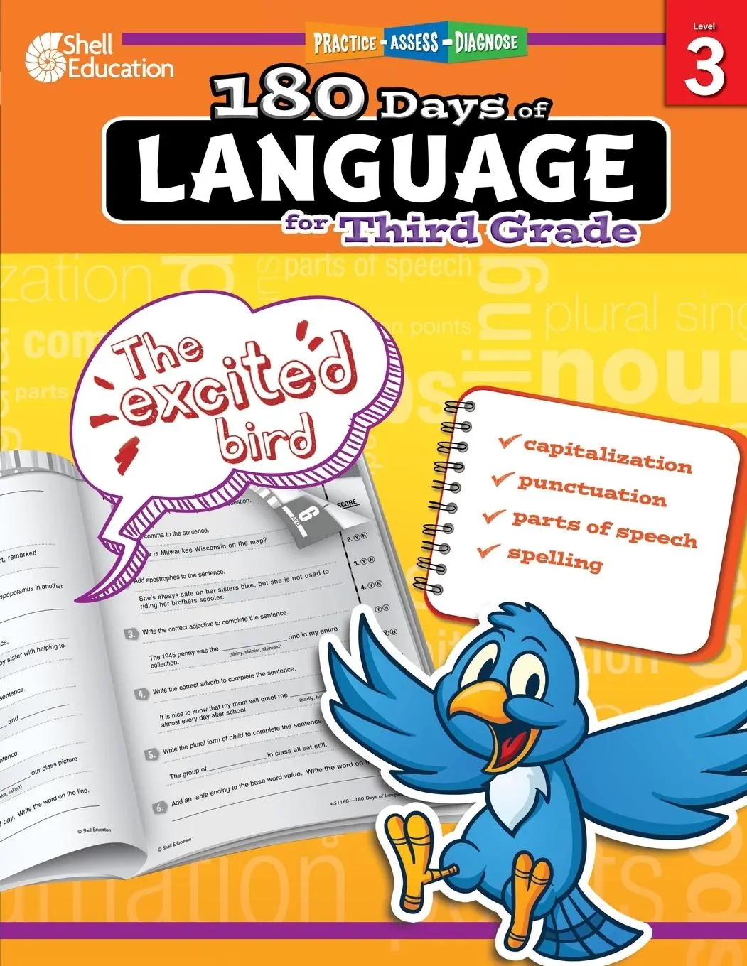 Cover: 9781425811686 | 180 Days of Language for Third Grade | Practice, Assess, Diagnose