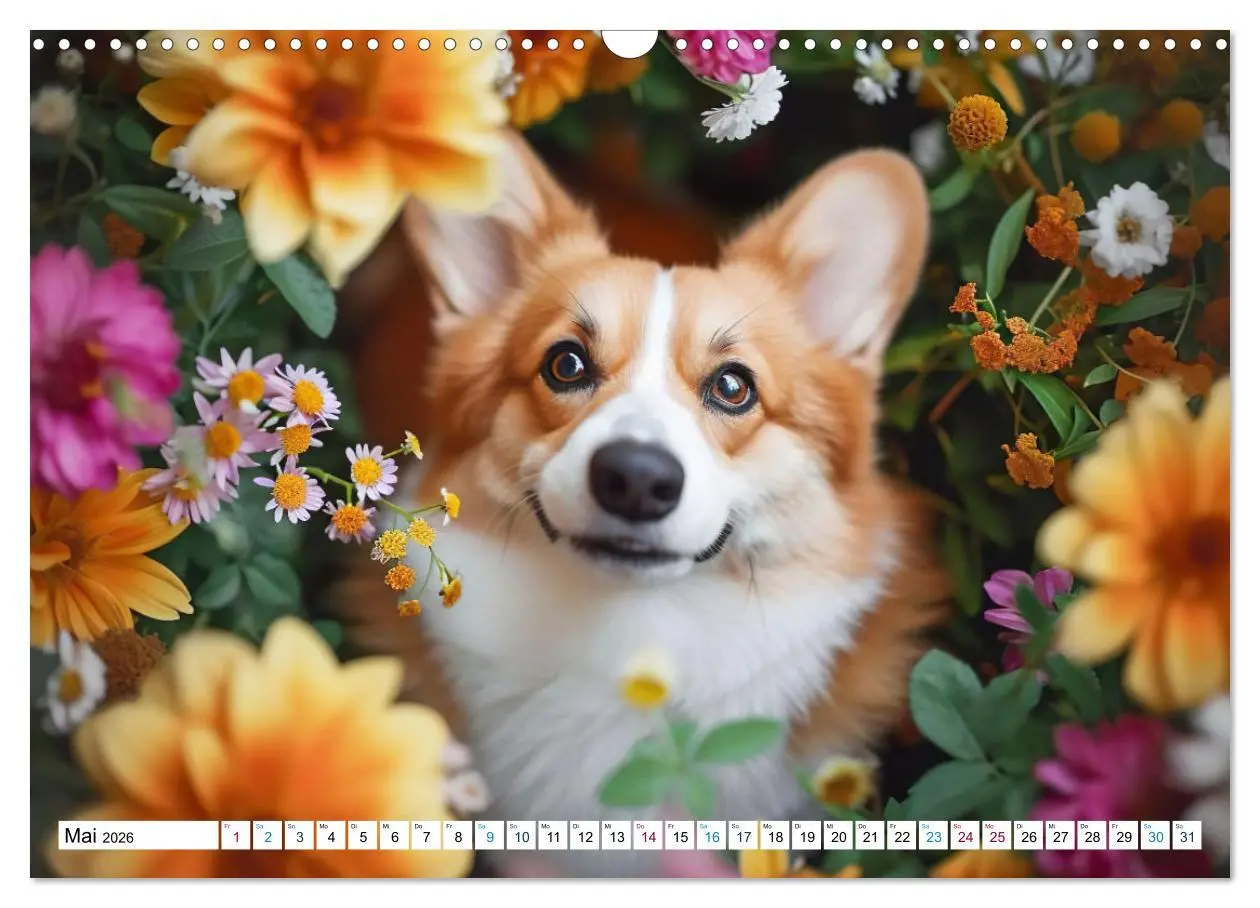 Bild: 9783457461686 | Happy Corgis (Wandkalender 2026 DIN A3 quer), CALVENDO Monatskalender