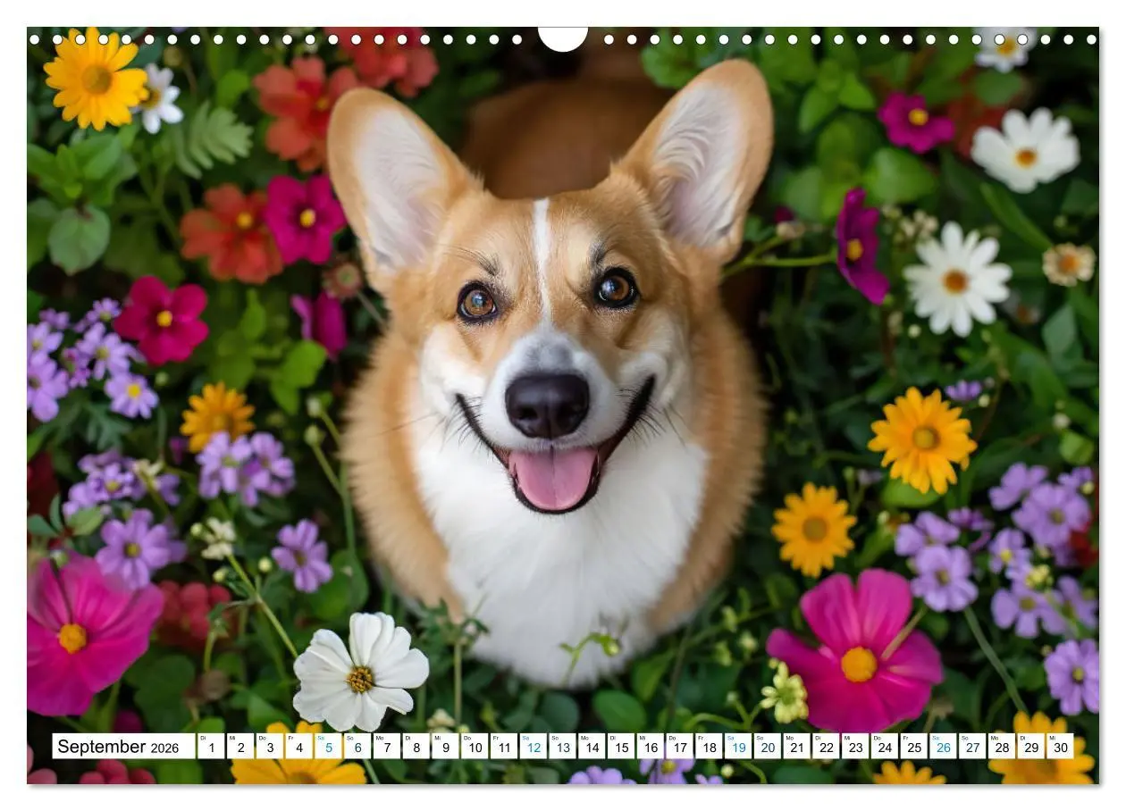 Bild: 9783457461686 | Happy Corgis (Wandkalender 2026 DIN A3 quer), CALVENDO Monatskalender