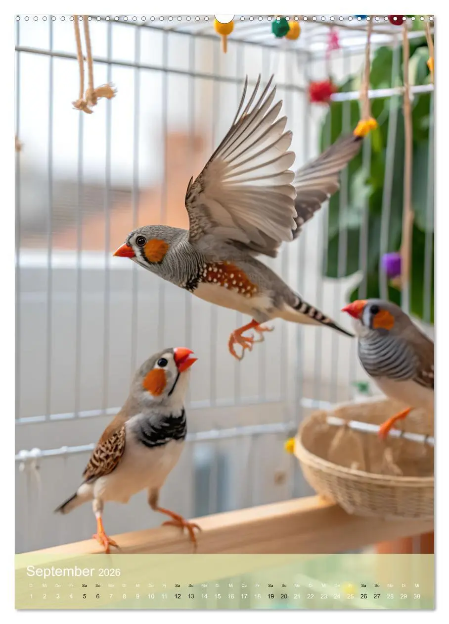 Bild: 9783516241686 | Zebrafinken - Ein Jahr voller gefiederter Momente (Wandkalender...
