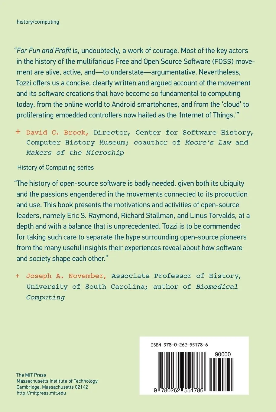 Rückseite: 9780262551786 | For Fun and Profit | Christopher Tozzi | Taschenbuch | Englisch | 2024