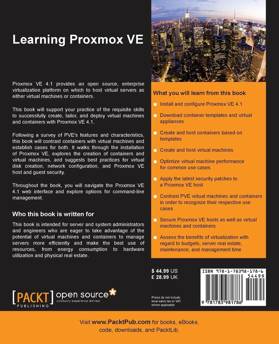 Rückseite: 9781783981786 | Learning Proxmox VE | Rik Goldman | Taschenbuch | Englisch | 2016
