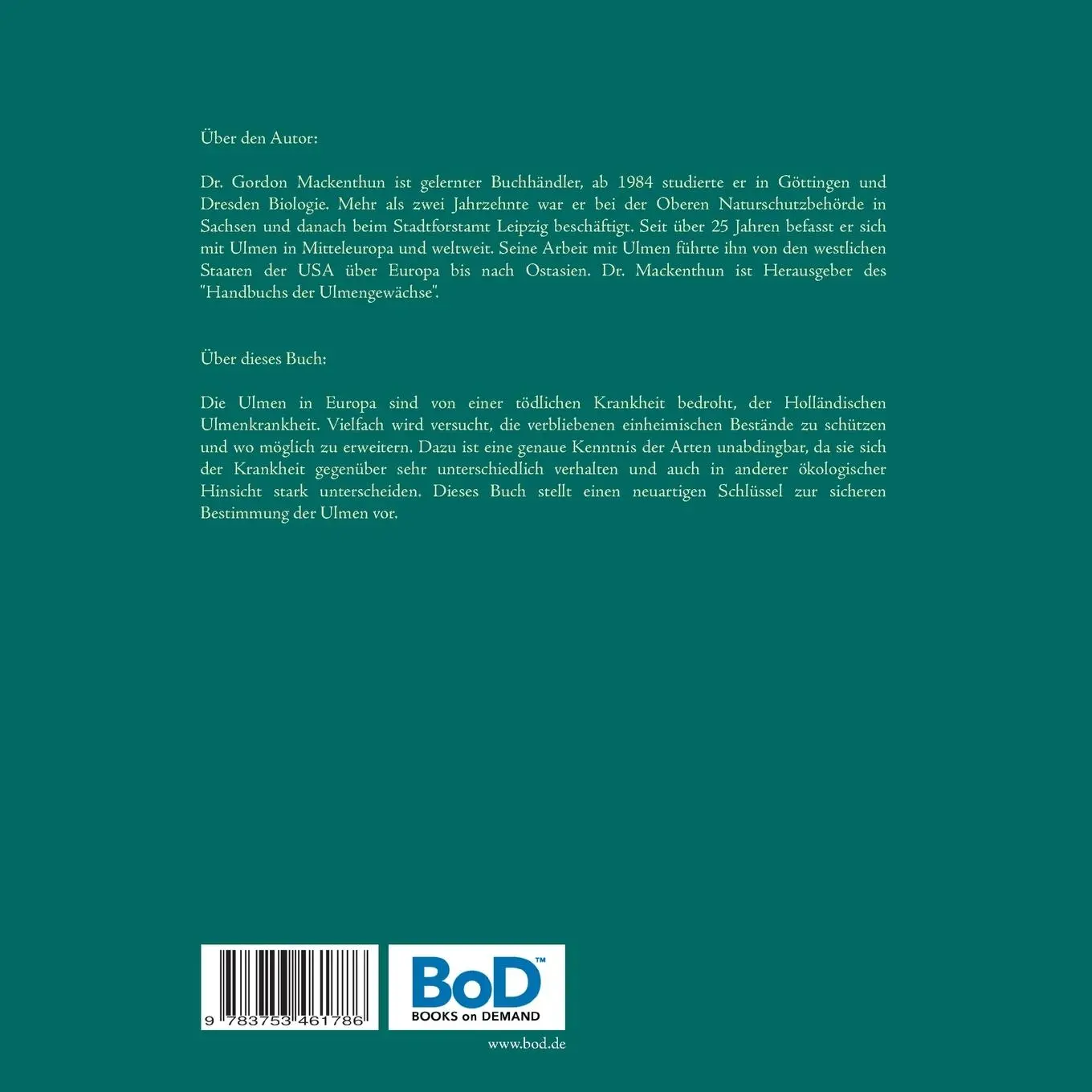 Rückseite: 9783753461786 | Eine neue Methode zur Bestimmung der mitteleuropäischen Ulmen | Buch