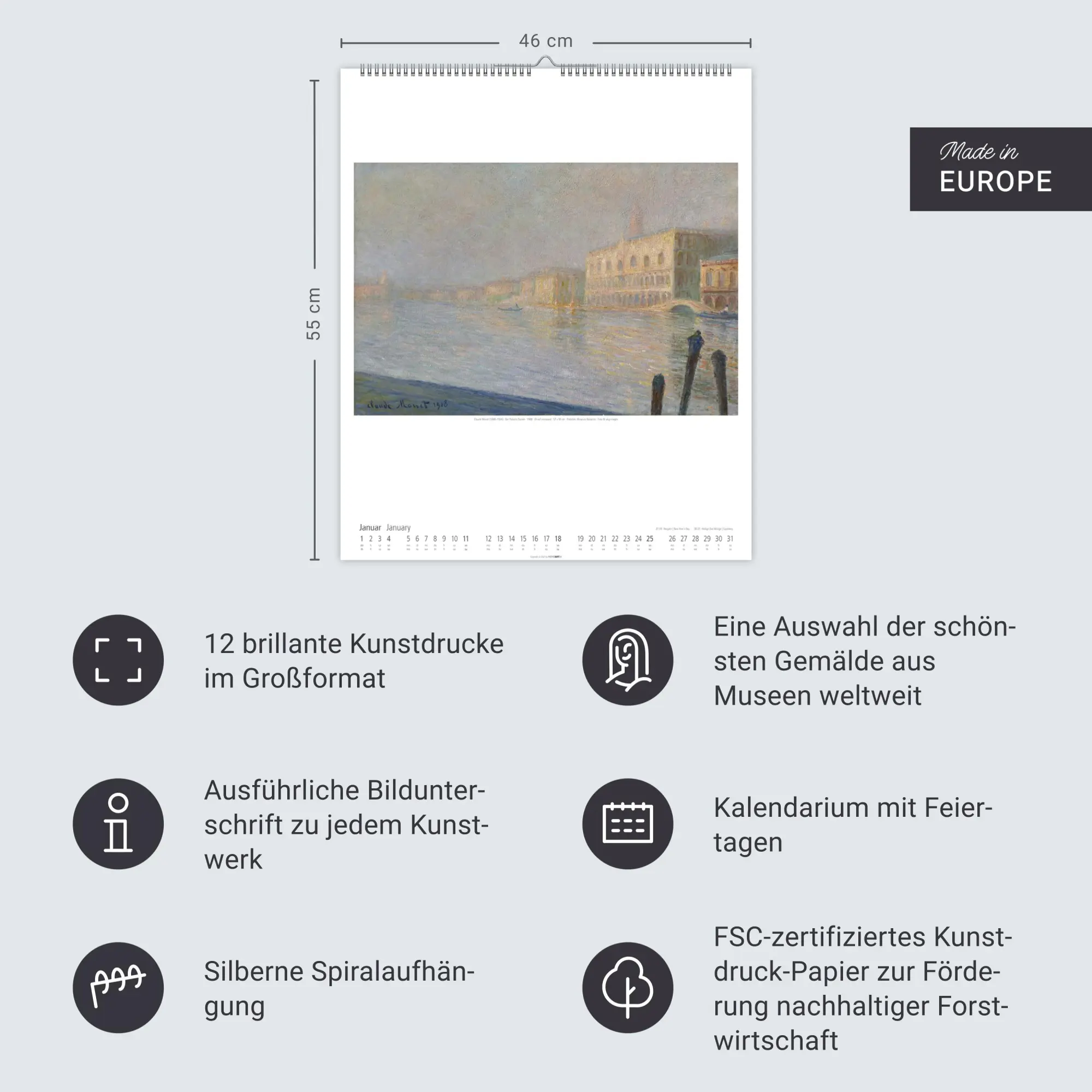 Bild: 9783839901786 | Claude Monet Kalender 2026 | Claude Monet | Kalender | Spiralbindung