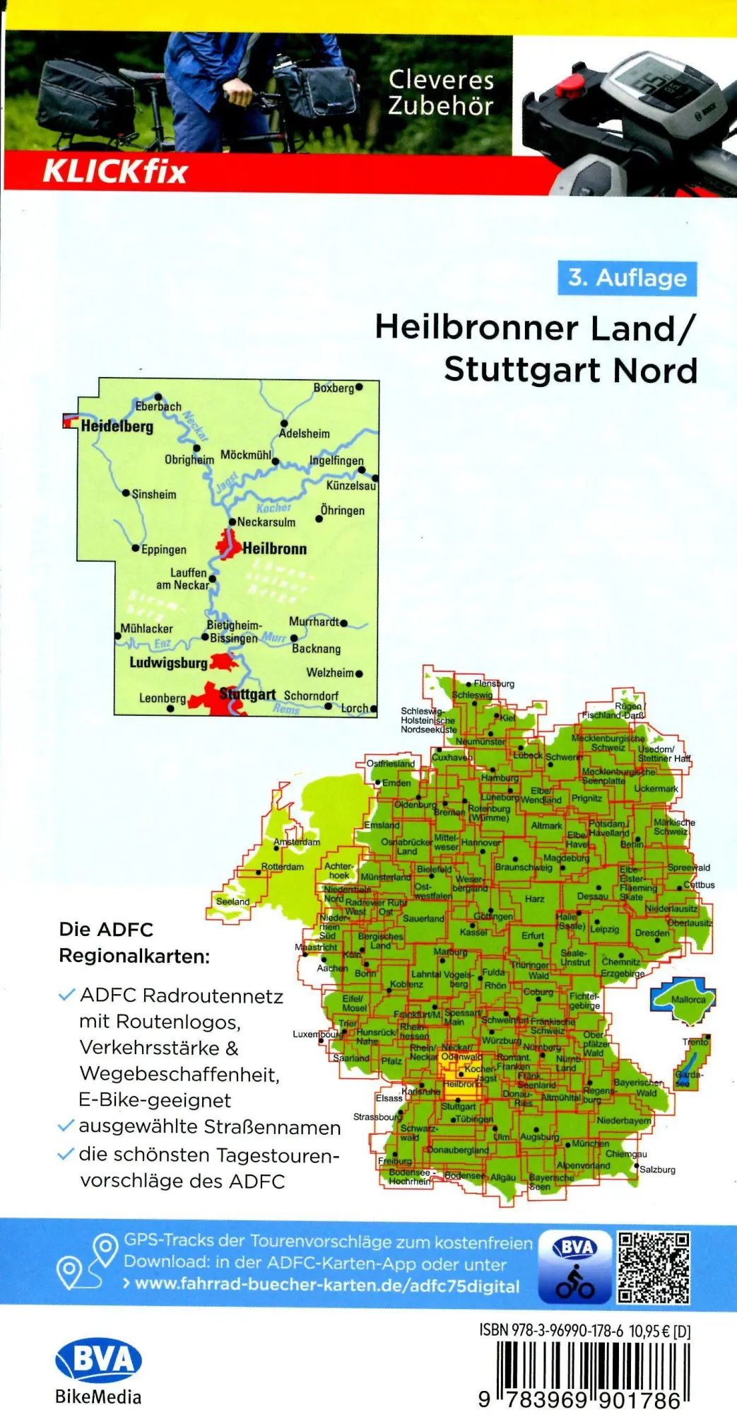 Bild: 9783969901786 | ADFC-Regionalkarte Heilbronner Land - Stuttgart Nord 1:75.000,...