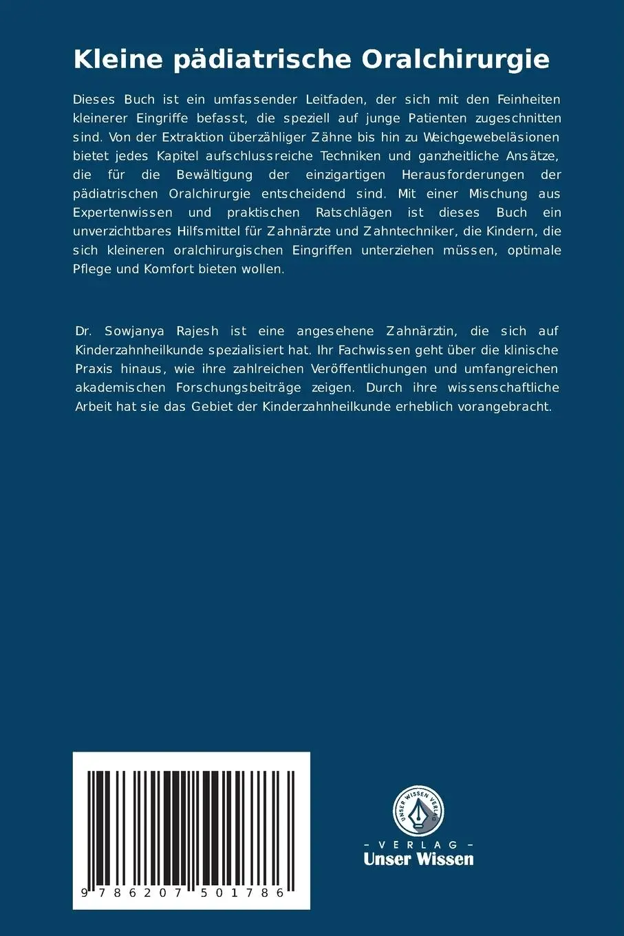 Rückseite: 9786207501786 | Kleine pädiatrische Oralchirurgie | Sowjanya Rajesh (u. a.) | Buch