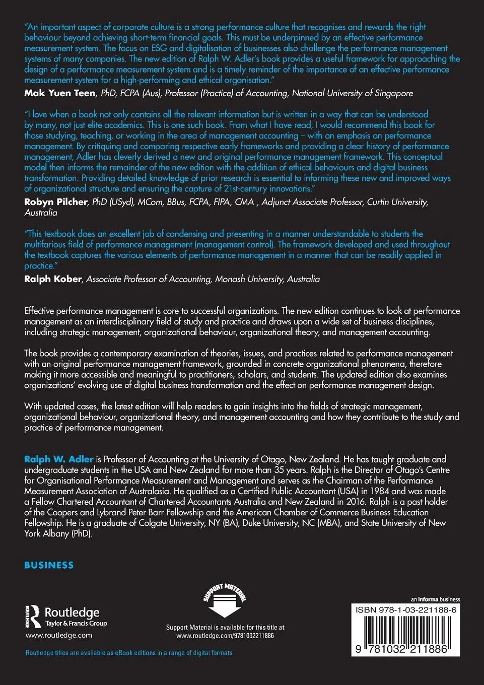 Rückseite: 9781032211886 | Strategic Performance Management | Ralph W. Adler | Taschenbuch | 2022