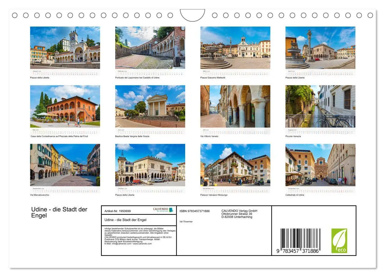 Bild: 9783457371886 | Udine - die Stadt der Engel (Wandkalender 2026 DIN A4 quer),...