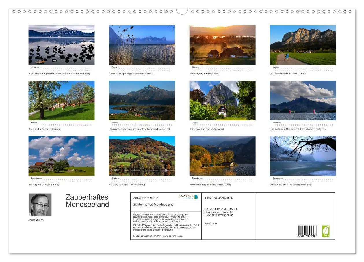Bild: 9783457821886 | Zauberhaftes Mondseeland (Wandkalender 2026 DIN A2 quer), CALVENDO...