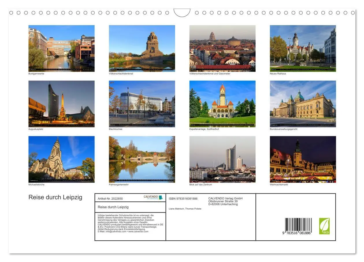 Bild: 9783516081886 | Reise durch Leipzig (Wandkalender 2026 DIN A3 quer), CALVENDO...