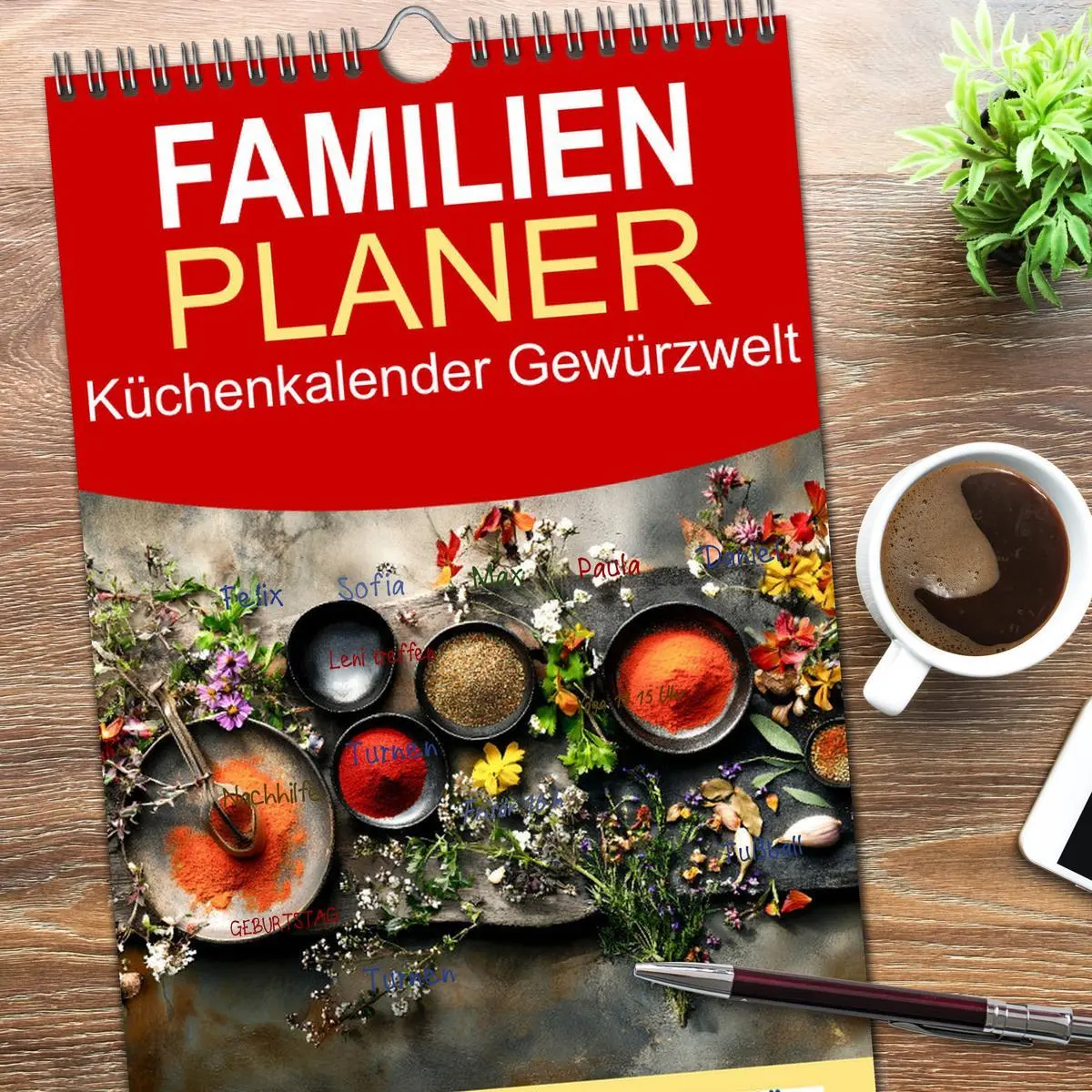 Bild: 9783516601886 | Familienplaner 2026 - Küchenkalender Gewürzwelt mit 5 Spalten...