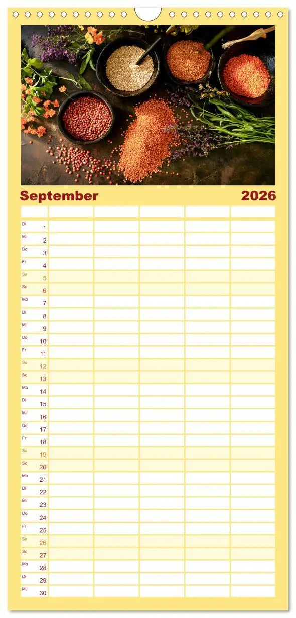 Bild: 9783516601886 | Familienplaner 2026 - Küchenkalender Gewürzwelt mit 5 Spalten...