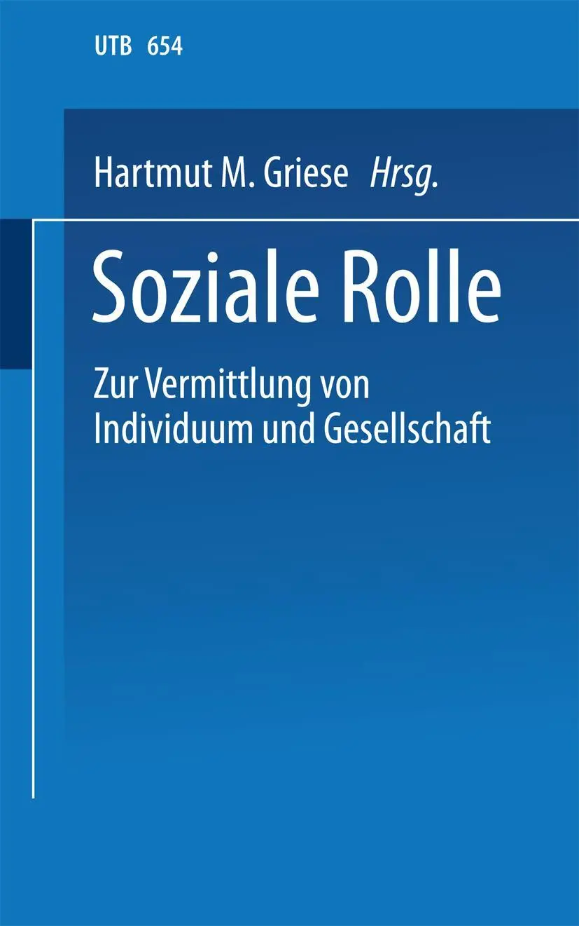 Cover: 9783810001986 | Soziale Rolle | Hartmut M. Griese | Taschenbuch | viii | Deutsch