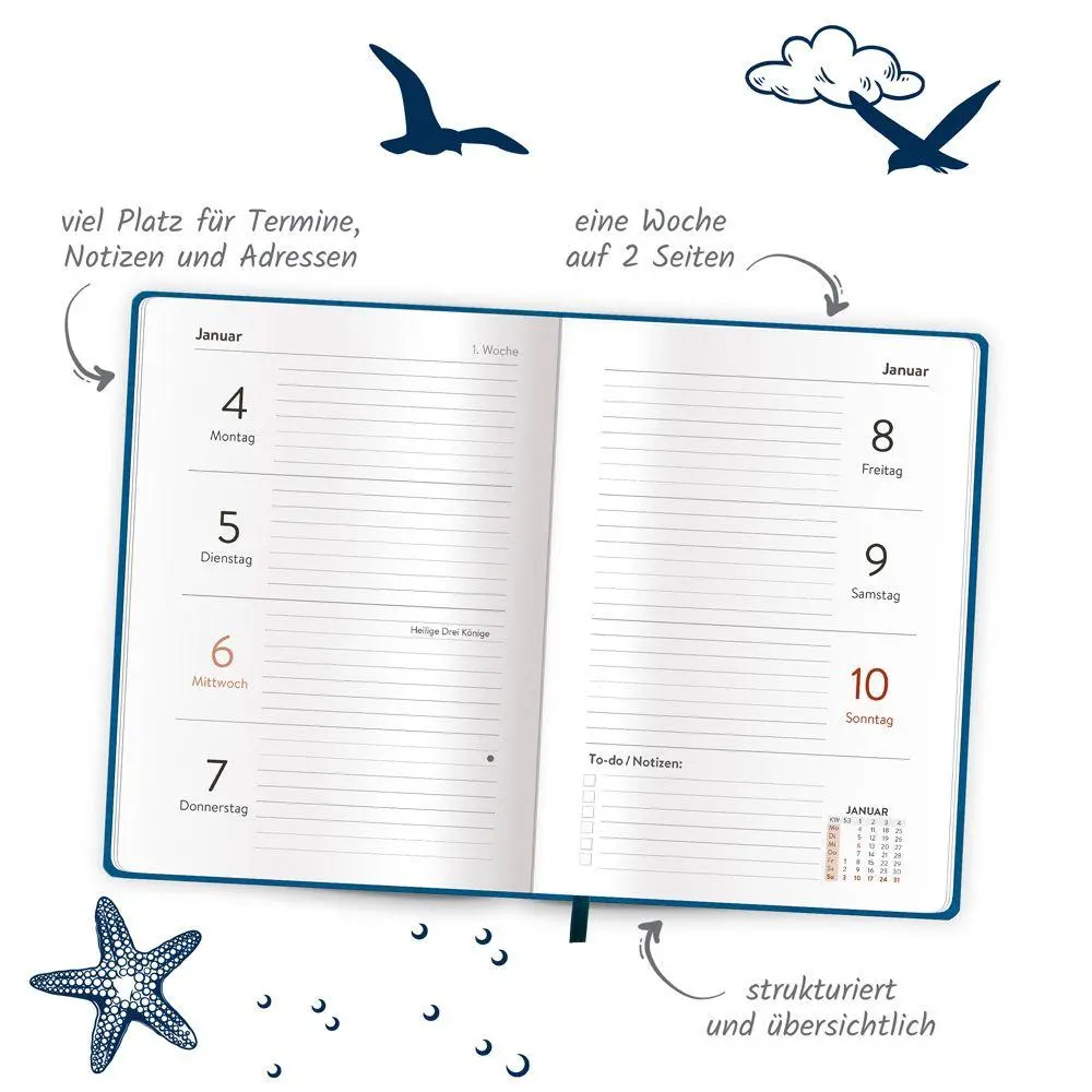 Bild: 4251901512086 | TRÖTSCH - Taschenkalender A6 Soft Touch Maritim 2027 | KG | Kalender