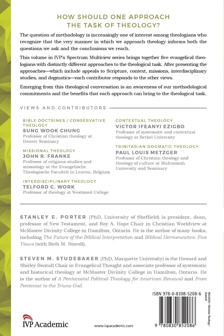 Rückseite: 9780830852086 | Evangelical Theological Method | Five Views | Porter (u. a.) | Buch