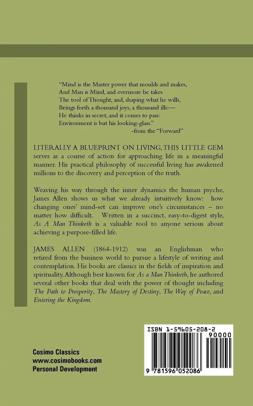 Rückseite: 9781596052086 | As a Man Thinketh | James Allen | Taschenbuch | Englisch | 2005