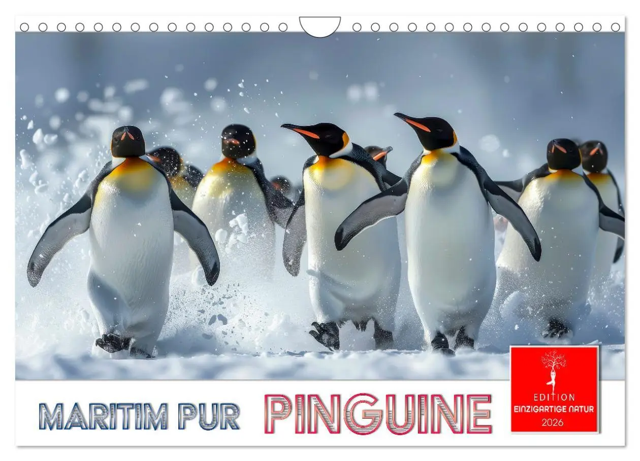 Cover: 9783457322086 | Maritim pur - Pinguine (Wandkalender 2026 DIN A4 quer), CALVENDO...