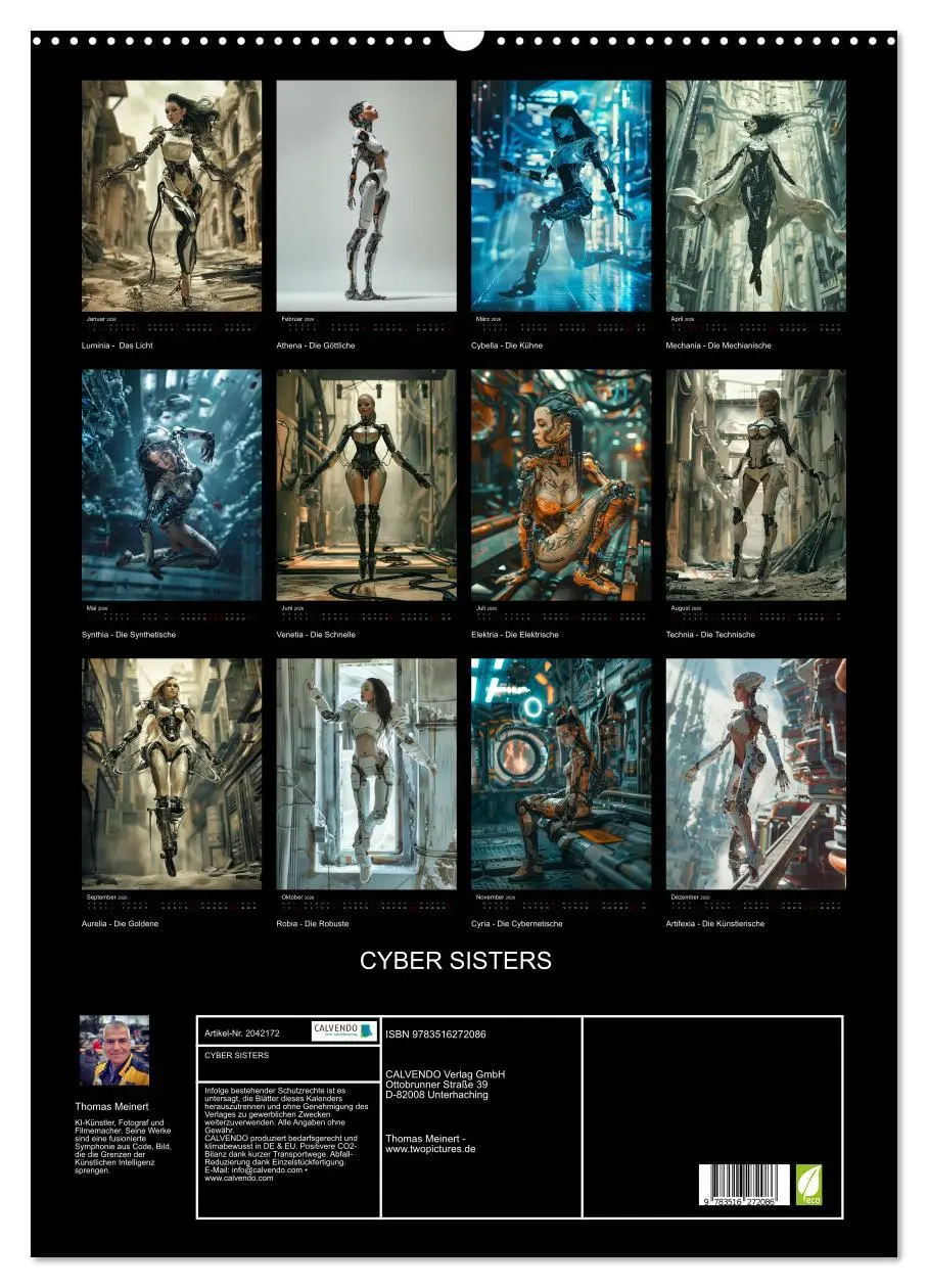 Bild: 9783516272086 | CYBER SISTERS (Wandkalender 2026 DIN A2 hoch), CALVENDO Monatskalender