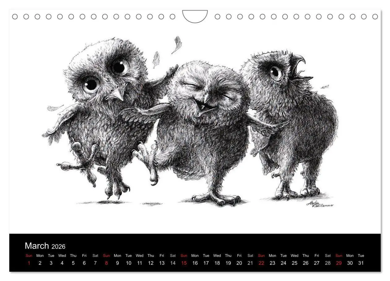 Bild: 9783516582086 | owls &amp; friends 2026 (Wall Calendar 2026 DIN A4 landscape), CALVENDO...