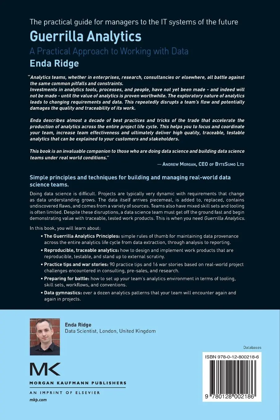 Rückseite: 9780128002186 | Guerrilla Analytics | A Practical Approach to Working with Data | Buch