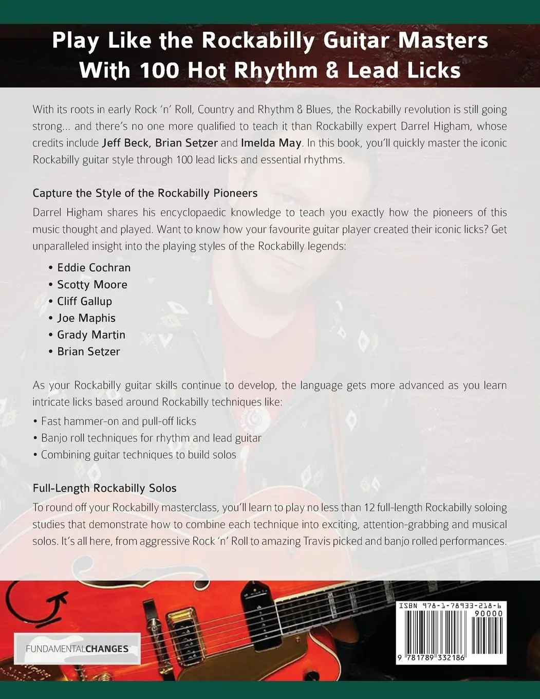 Rückseite: 9781789332186 | 100 Rockabilly Licks For Guitar | Darrel Higham (u. a.) | Taschenbuch