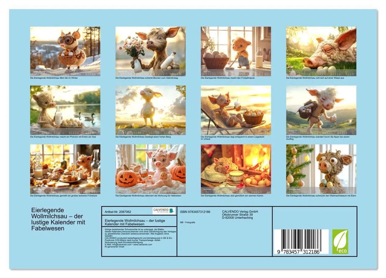Bild: 9783457312186 | Eierlegende Wollmilchsau - der lustige Kalender mit Fabelwesen...