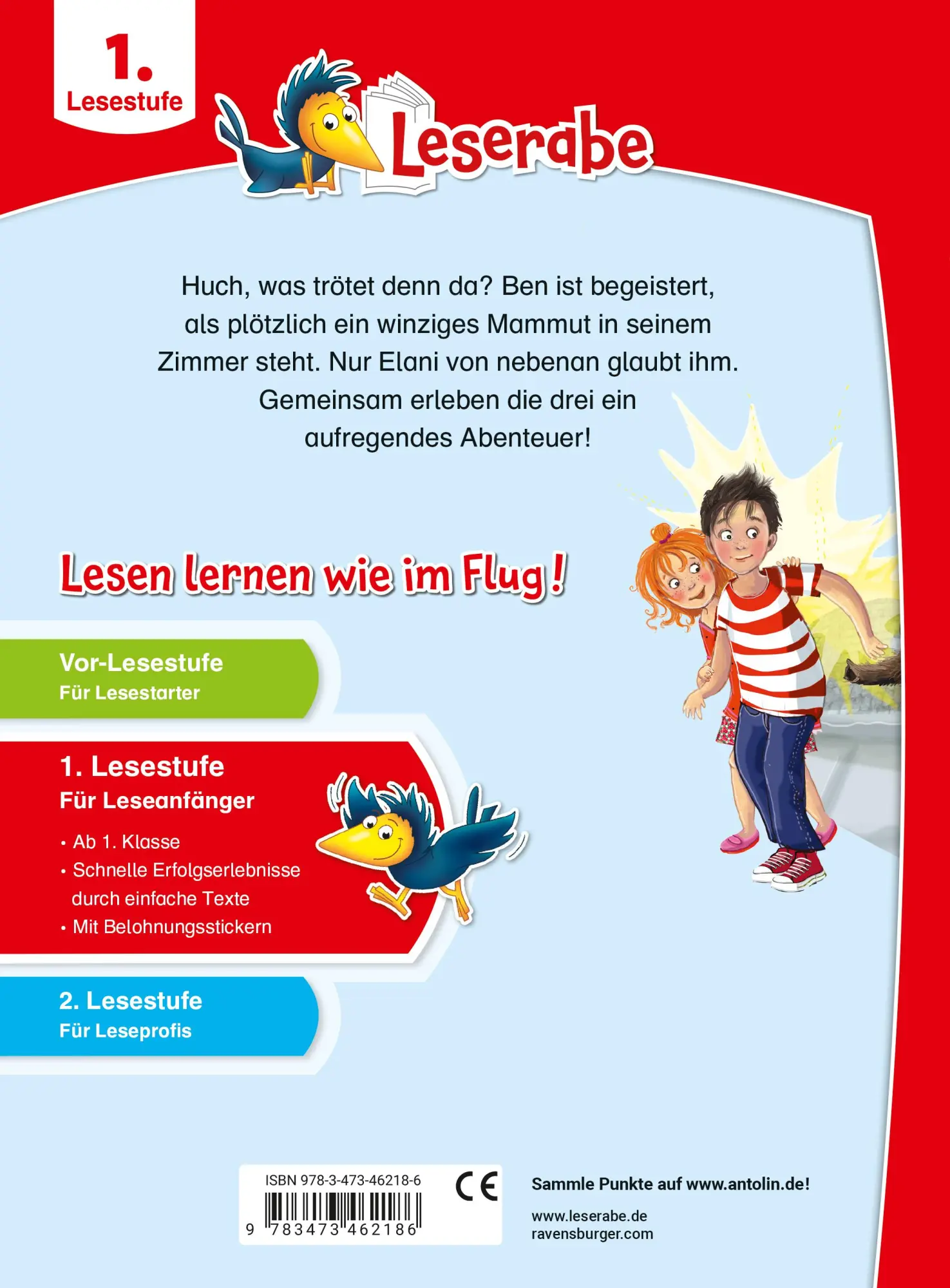 Rückseite: 9783473462186 | Leserabe - 1. Lesestufe - Ein Mammut unterm Bett | Judith Allert