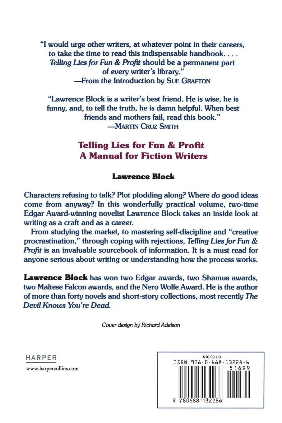 Rückseite: 9780688132286 | Telling Lies for Fun &amp; Profit | Lawrence Block | Taschenbuch | 1994