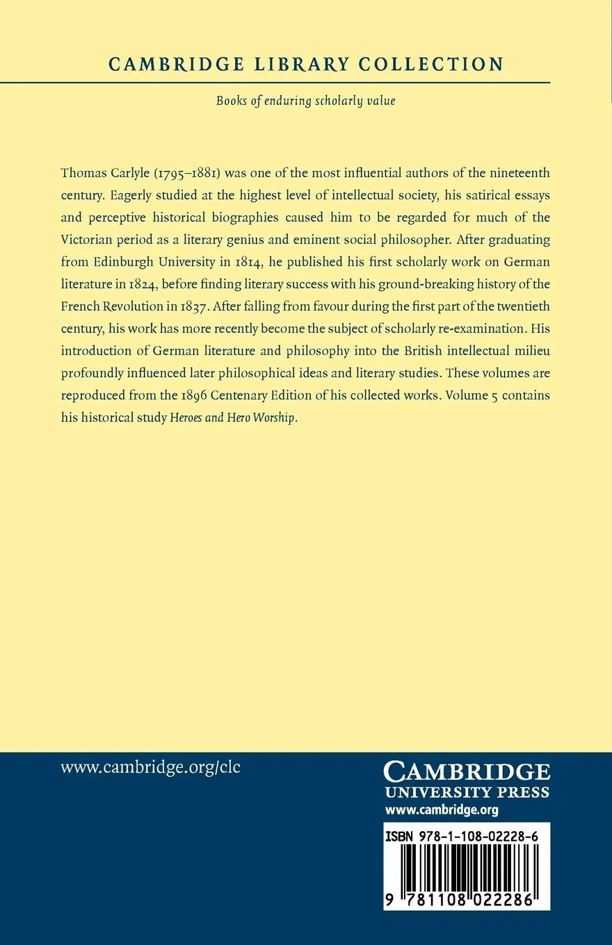 Rückseite: 9781108022286 | The Works of Thomas Carlyle - Volume 5 | Henry Duff Traill | Buch
