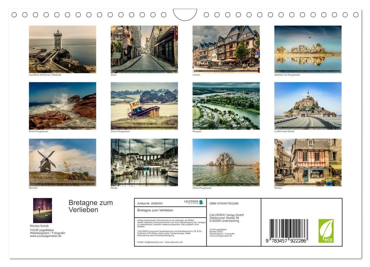 Bild: 9783457922286 | Bretagne zum Verlieben (Wandkalender 2026 DIN A4 quer), CALVENDO...