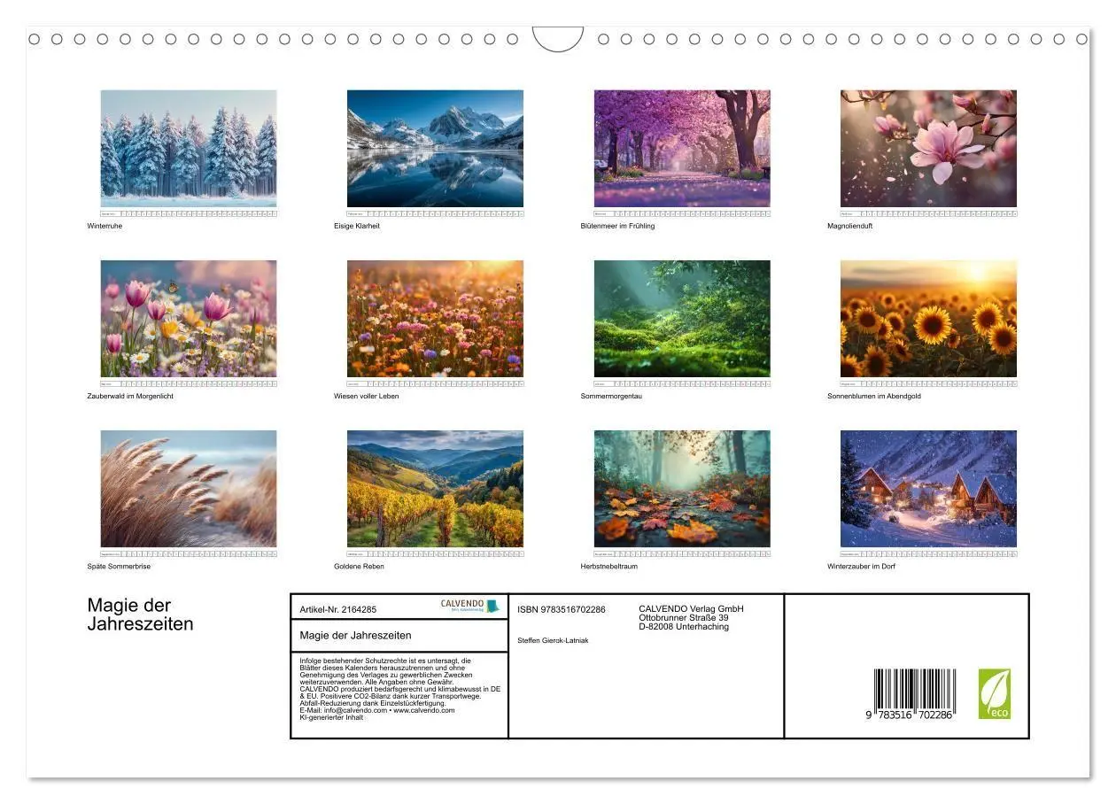 Bild: 9783516702286 | Magie der Jahreszeiten (Wandkalender 2026 DIN A3 quer), CALVENDO...