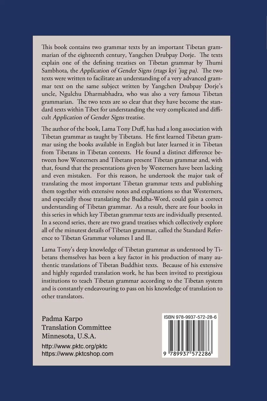 Rückseite: 9789937572286 | Tibetan Grammar | Tony Duff | Taschenbuch | Tibetan Grammar Series