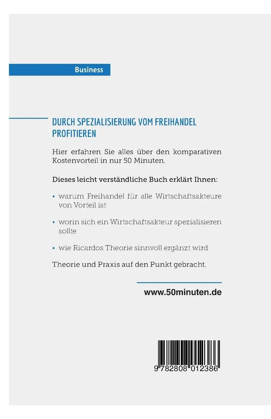 Rückseite: 9782808012386 | Der komparative Kostenvorteil | Ricardos Gründe für Spezialisierung