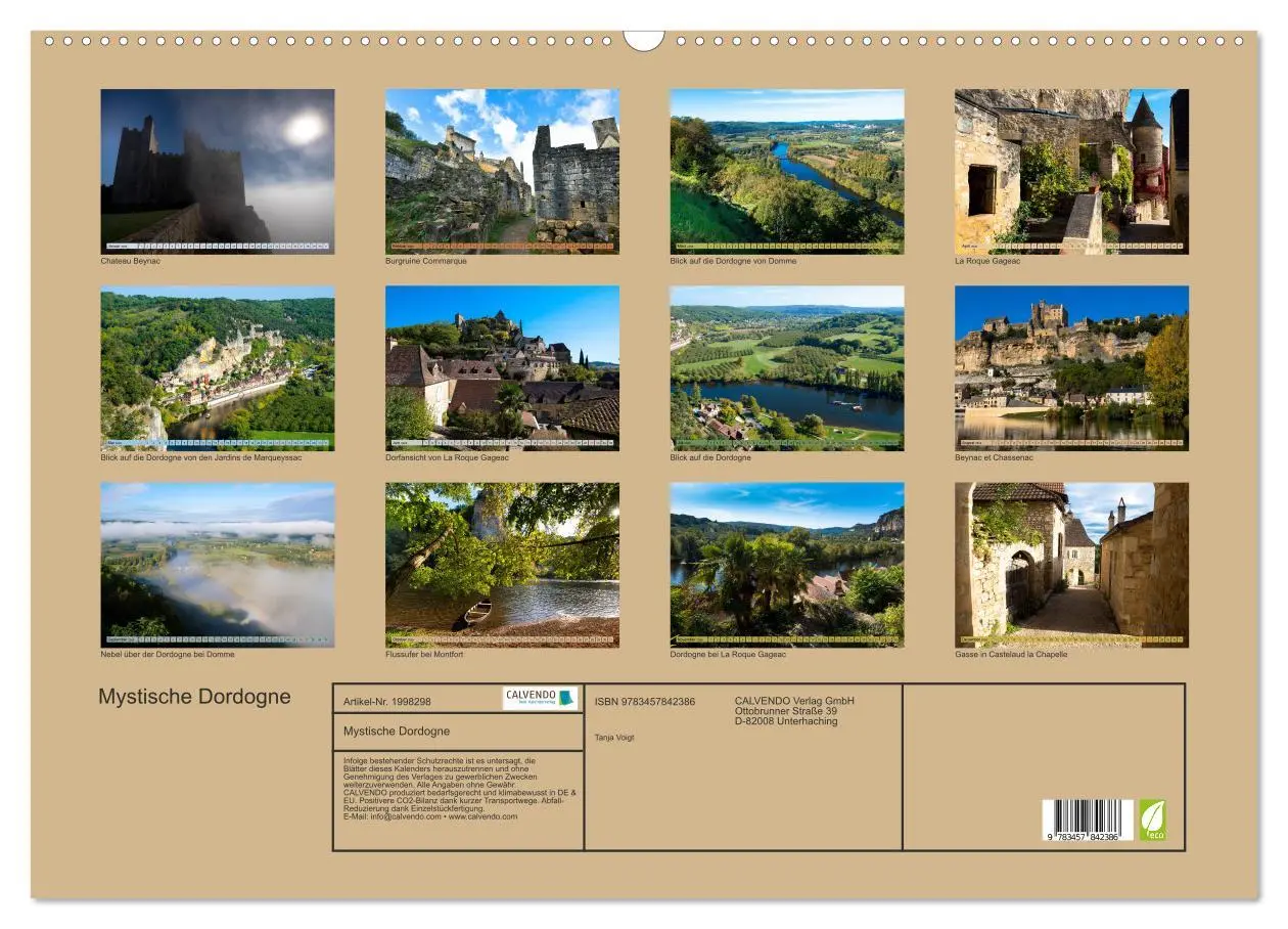 Bild: 9783457842386 | Mystische Dordogne (Wandkalender 2026 DIN A2 quer), CALVENDO...
