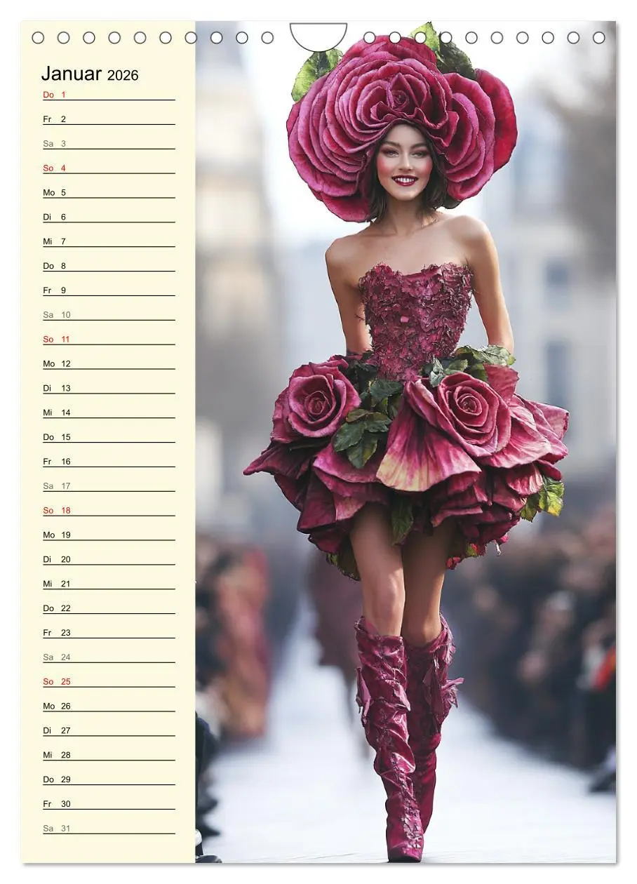 Bild: 9783516242386 | Blütenzauber. High Fashion auf dem Catwalk (Wandkalender 2026 DIN...