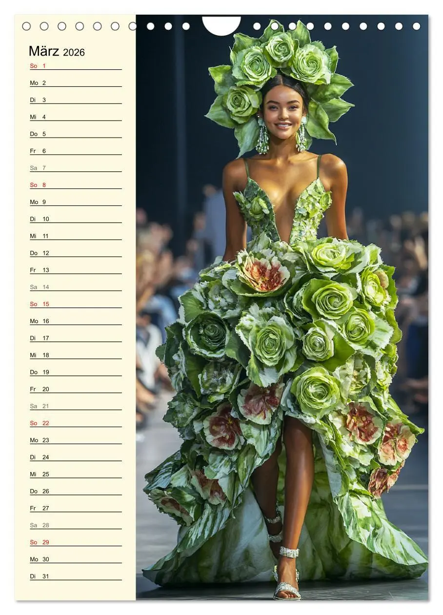 Bild: 9783516242386 | Blütenzauber. High Fashion auf dem Catwalk (Wandkalender 2026 DIN...