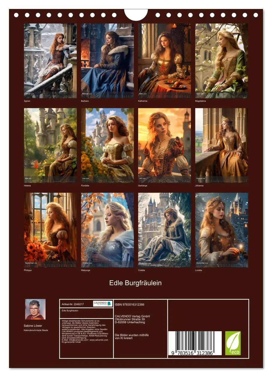 Bild: 9783516312386 | Edle Burgfräulein (Wandkalender 2026 DIN A4 hoch), CALVENDO...