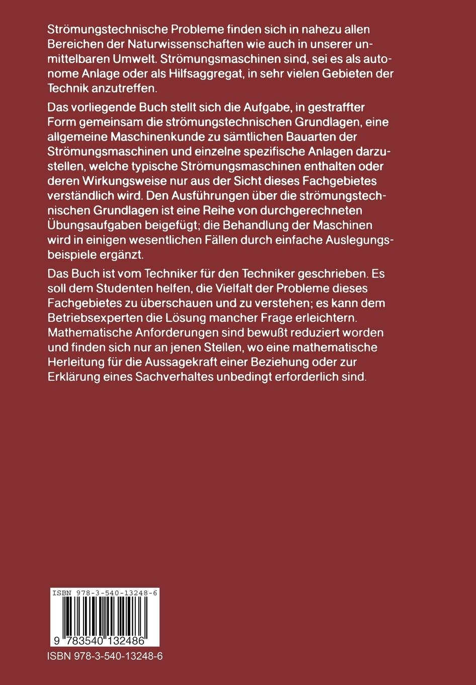 Rückseite: 9783540132486 | Strömungstechnik | Grundlagen, Maschinen, Anwendungen | E. Windemuth
