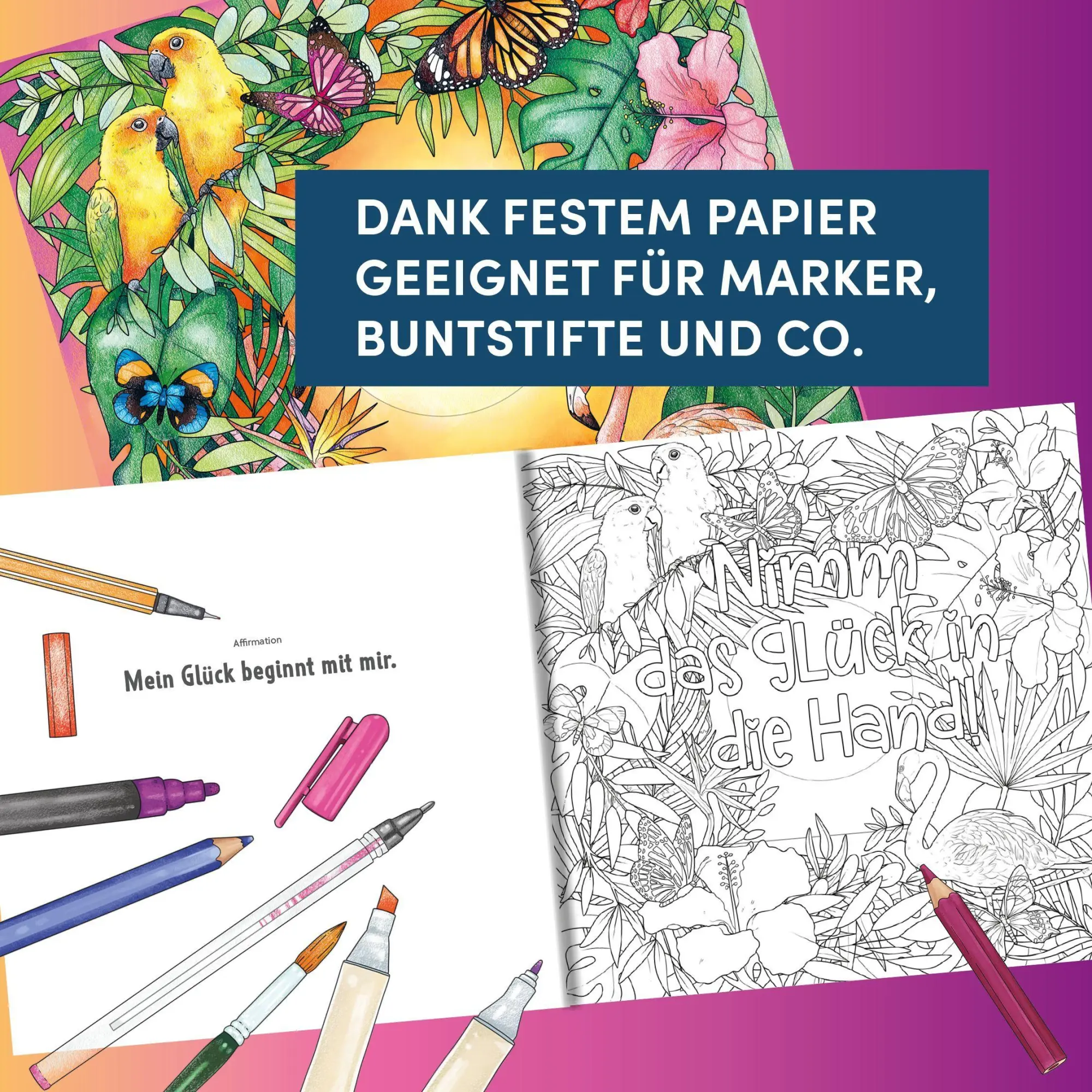 Bild: 9783735882486 | Nimm das Glück in die Hand | Das Gute-Laune-Ausmalbuch | Taschenbuch