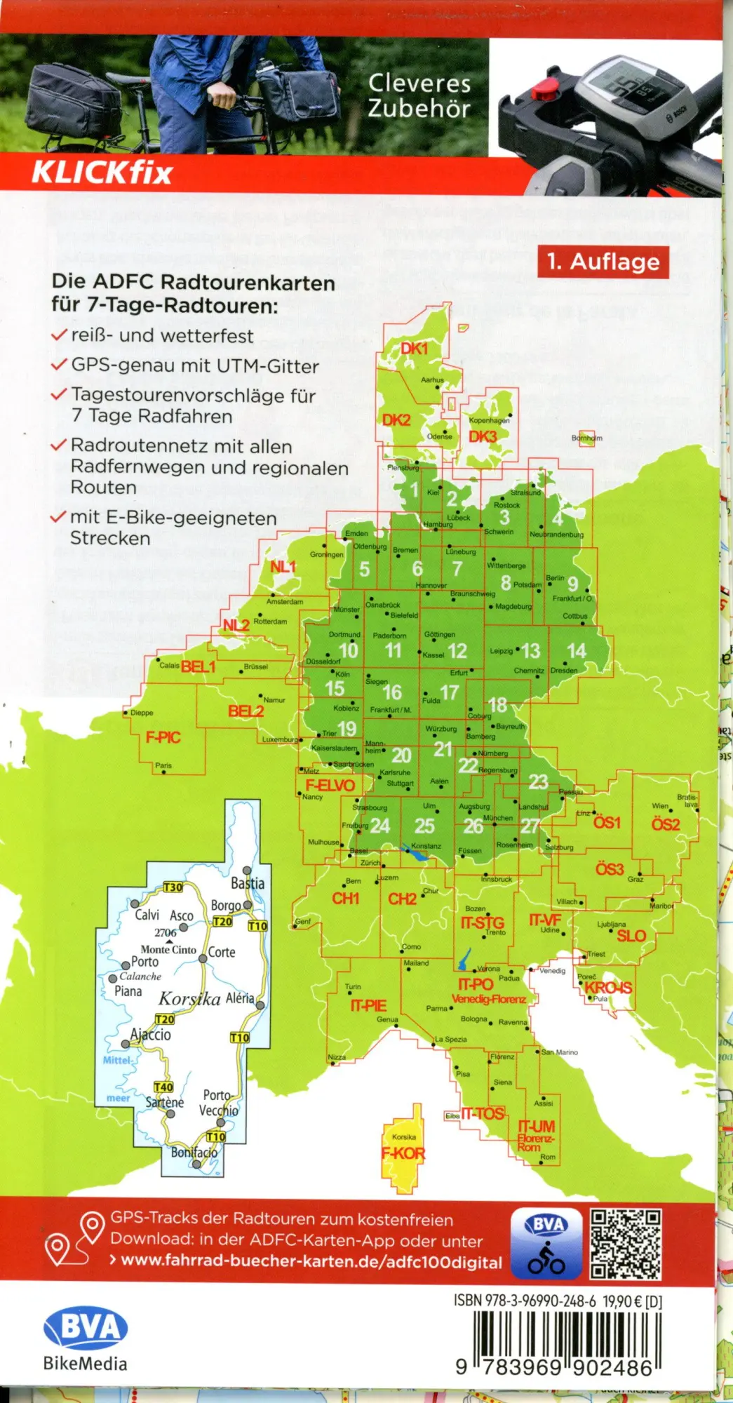 Bild: 9783969902486 | BVA ADFC Radtourenkarte 7-Tage-Radtour Korsika, 1:100.000 | V. (u. a.)