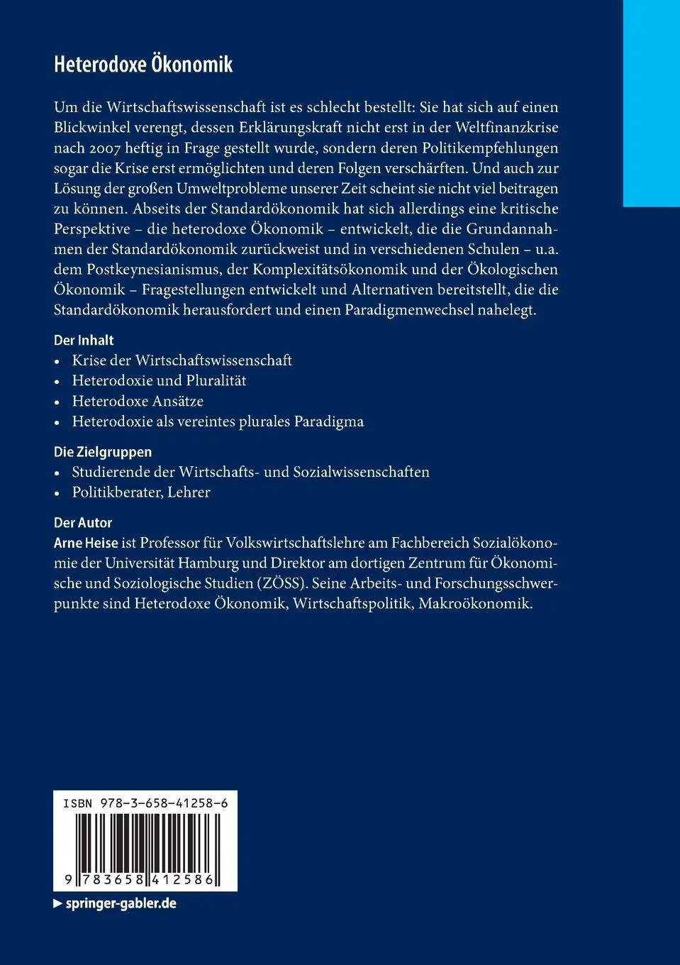 Rückseite: 9783658412586 | Heterodoxe Ökonomik | Alternativen zum ökonomischen Mainstream | Heise